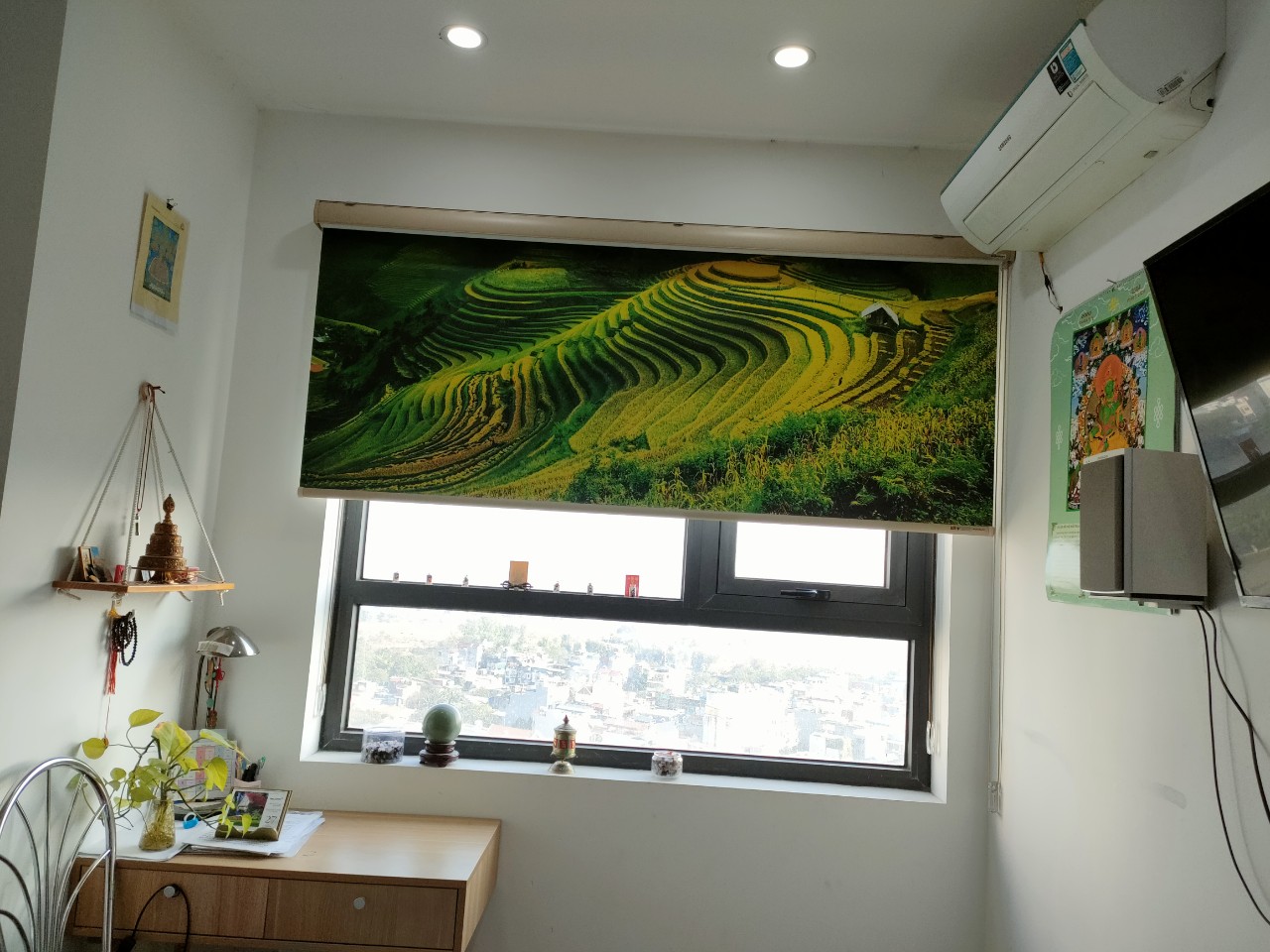 Rèm cuốn cửa sổ in tranh 3d ở Dịch vọng Cầu giấy