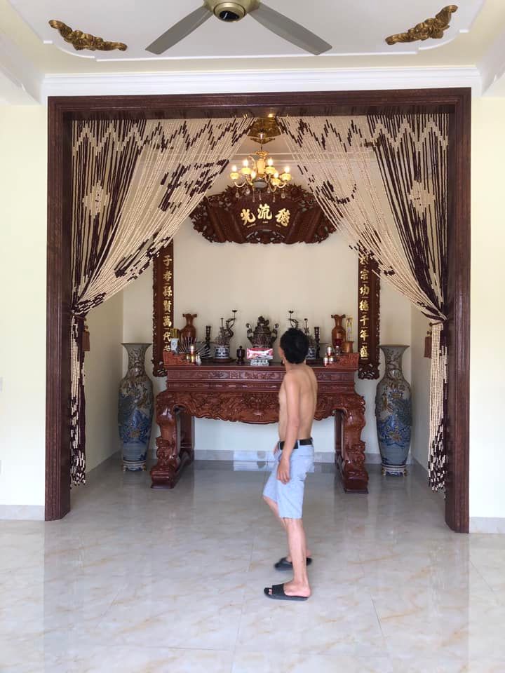 Rèm hạt gỗ phòng khách & rèm cửa phòng thờ ở Tây đằng Ba vì