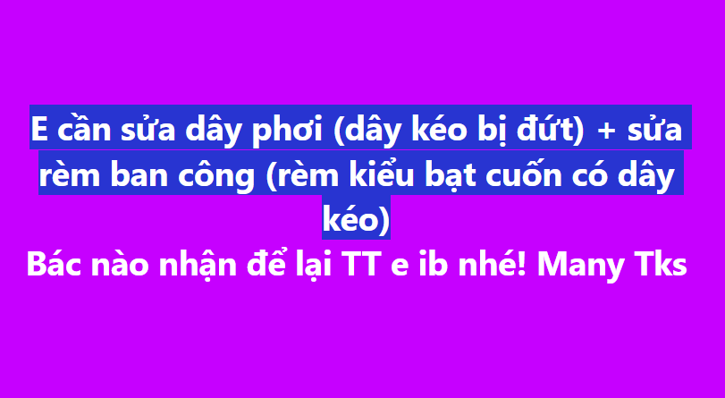 Sửa dây phơi, thay dây kéo rèm bạt cuốn tại Vĩnh Phú